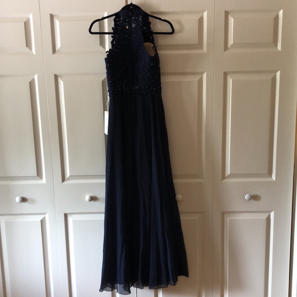 navy blue Prom/bridesmaids dress beaded 2 - Picture 9 of 11